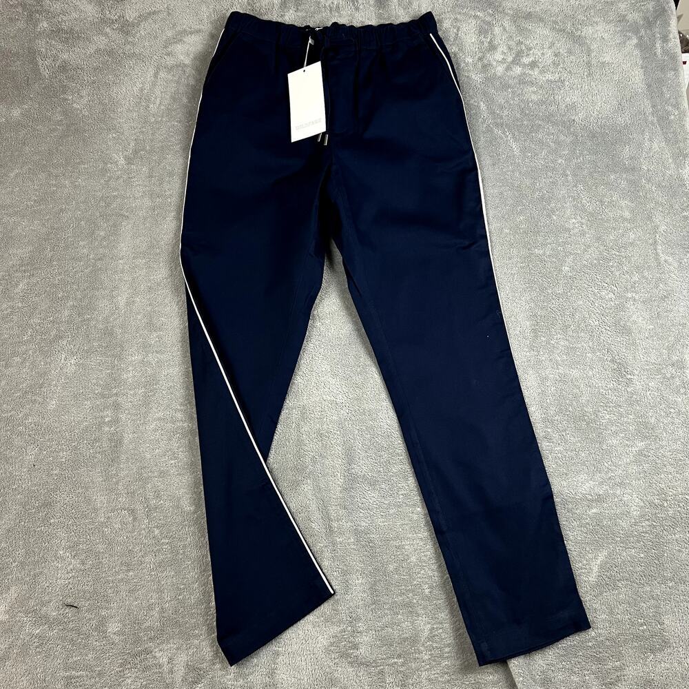 WildFang the Essential Piped Drawstring Pants Womens S Navy Blue Career NWT